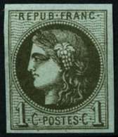 ** N°39Cb 1c Olive, R3 - TB - 1870 Bordeaux Printing