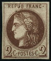 * N°40Ac 2c Chocolat Foncé R1 - TB - 1870 Ausgabe Bordeaux