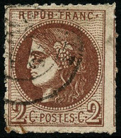 Oblit. N°40B 2c Brun-rouge R2, Percé En Lignes   - TB - 1870 Emission De Bordeaux