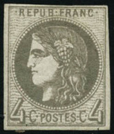 * N°41B 4c Gris R2 - TB - 1870 Ausgabe Bordeaux
