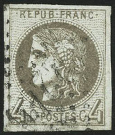 Oblit. N°41B 4c Gris R2 - TB - 1870 Emisión De Bordeaux