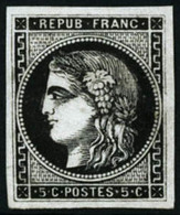 N°42 5c Bordeaux, Essai En Noir - TB - 1870 Emissione Di Bordeaux