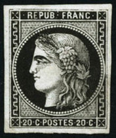 N°46 20c Bordeaux, Type III Essai En Noir - TB - 1870 Bordeaux Printing