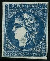 ** N°46B 20c Bleu, Faux De Marseille - TB - 1870 Ausgabe Bordeaux