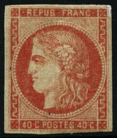 ** N°48 40c Orange, Petites Marges En Bas - B - 1870 Bordeaux Printing