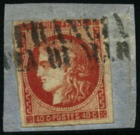 Oblit. N°48d 40c Rouge Sans Clair, Touché En Haut Très Plaisant - B - 1870 Emissione Di Bordeaux
