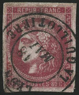 Oblit. N°49 80c Rose, Obl Càd - TB - 1870 Emisión De Bordeaux