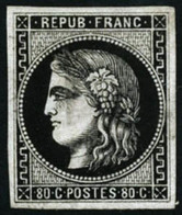 N°49 80c Bordeaux, Essai En Noir - TB - 1870 Bordeaux Printing