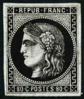 N°49 80c Bordeaux, Essai En Noir - TB - 1870 Emisión De Bordeaux