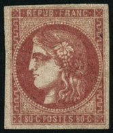 ** N°49a 80c Rose Clair, Signé Brun - TB - 1870 Bordeaux Printing