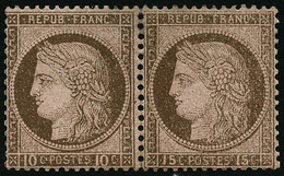 * N°55c 10c Et 15c Se Tenant, RARE - TB - 1871-1875 Ceres