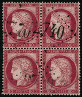 Oblit. N°57 80c Rose, Bloc De 4 - TB - 1871-1875 Cérès