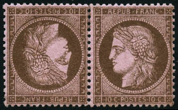 * N°58c 10c Brun S/rose, Paire Tête-bèche Quasi SC - TB - 1871-1875 Ceres