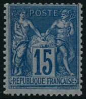 ** N°90a 15c Bleu Sur Bleu, RARE - TB - 1876-1898 Sage (Tipo II)