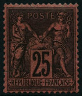 ** N°91 25c Noir S/rouge - TB - 1876-1898 Sage (Tipo II)