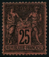 ** N°91 25c Noir S/rouge - TB - 1876-1898 Sage (Type II)