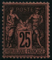 * N°91 25c Noir S/rouge, Signé Calves - TB - 1876-1898 Sage (Tipo II)