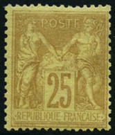 ** N°92 25c Bistre S/jaune - TB - 1876-1898 Sage (Tipo II)