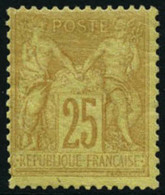 ** N°92 25c Bistre S/jaune - TB - 1876-1898 Sage (Tipo II)