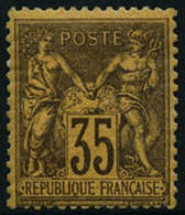 ** N°93 35c Violet Noir S/jaune - TB - 1876-1898 Sage (Tipo II)