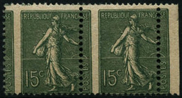 ** N°130 15c Vert-gris, Paire Superbe Piquage à Cheval - TB - Autres & Non Classés