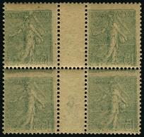 ** N°130h 15c Vert-gris, Bloc De 4 Mill 6  Impression Recto-verso - TB - Altri & Non Classificati