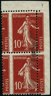 * N°138 10c Rouge, Paire Superbe Variété De Piquage - TB - Autres & Non Classés