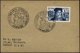 PJ N°929 30F Léonard De Vinci S/carte 1er Jour, Congrès D'Amboise 9/7/52 - TB - Otros & Sin Clasificación