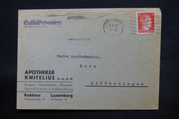 LUXEMBOURG - Enveloppe Commerciale De Luxembourg Pour Differdingen En 1942 - L 28430 - 1940-1944 Occupazione Tedesca