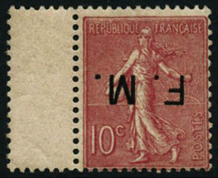 ** N°4 10c Rose, Surcharge Renversée - TB - Francobolli  Di Franchigia Militare