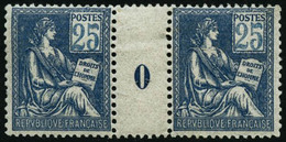 ** N°114 25c Bleu, Paire Mill 0 - TB - Millésime