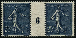 ** N°132a 25c Bleu-foncé, Paire Mill 6 - TB - Millésimes