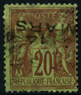 Oblit. N°6 20c Brique S/vert, Qualité Standard ,signé JF Brun  - B - Otros & Sin Clasificación