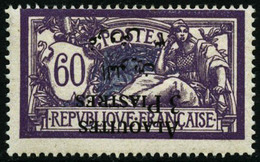 ** N°10 3pi Sur 60c Violet Et Bleu, Surcharge Renversée - TB - Altri & Non Classificati