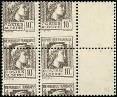 ** N°209 10c Gris, Bloc De 4 Superbe Variété De Piquage - TB - Other & Unclassified