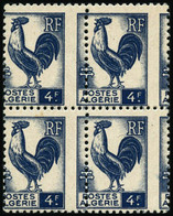 ** N°222 4F Bleu, Bloc De 4 Superbe Varièré De Piquage - TB - Sonstige & Ohne Zuordnung