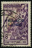 Oblit. N°156a 8ca Violet, Surcharge Bleue - TB - Otros & Sin Clasificación