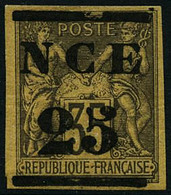 ** N°4 25 Sur 35c Violet-noir S/jaune - TB - Autres & Non Classés