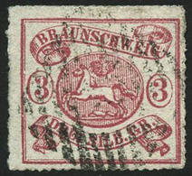 Oblit. N°10a 3s Rose, (perçé En Scie) - TB - Braunschweig