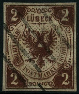 Oblit. N°4a 2 1/2s Brun (erreur 2wei Ein Halb) Qualité Standard - B - Lubeck