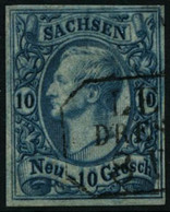 Oblit. N°12 10n Bleu - TB - Saxe
