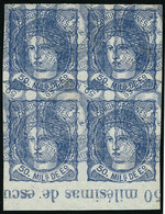 (*) N°107 50c Outremer, Bloc De 4 BDF Intégral, Essai Double Impression Tête-bêche - TB - Other & Unclassified