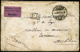 Lettre N°1 Vignette S/lettre De Lucerne De Mars 1871 Pour Lorient Avec Le Courrier Du Militaire Français Interné En Suis - Altri & Non Classificati