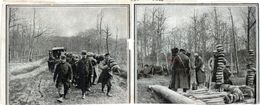 Photo Tiré D'un Journal Poilus Portant Des Miches De Pain Et Ruines Bombardement - Recto Verso - - Guerra, Militares