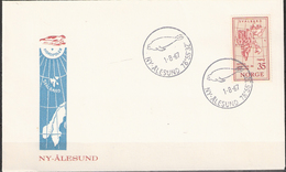 Norge Norway 1967 Polar Envelope Cancelled New Ålesund / Ny-Ålesund 1.8.67   Svalbard Stamp, Seal - Storia Postale