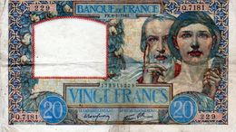 BILLET DE 20 FRANCS Science&travail 8-01-1942 En TTB - 20 F 1939-1942 ''Science Et Travail''