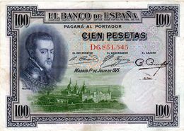 Billet De L’Espagne De 100 Pesetas Du 01-07-1925 En T B - - 100 Pesetas