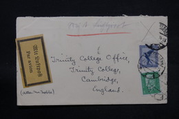 ALLEMAGNE - Enveloppe Par Avion De Heidelberg Pour Cambridge, Affranchissement Incomplet - L 28467 - Lettres & Documents