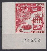 MONACO - ESSAI NON DENTELE - ROUGE - N° 441 - RALLYE MONTE-CARLO 1956 - NEUF SANS CHARNIERE - Nuevos