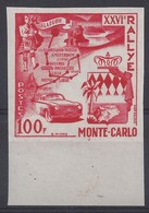 MONACO - ESSAI NON DENTELE - VERMILLON - N° 441 - RALLYE MONTE-CARLO 1956 - NEUF SANS CHARNIERE - Unused Stamps